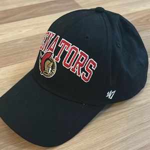 47 Ottawa Senators Black Red Logo Baseball Cap